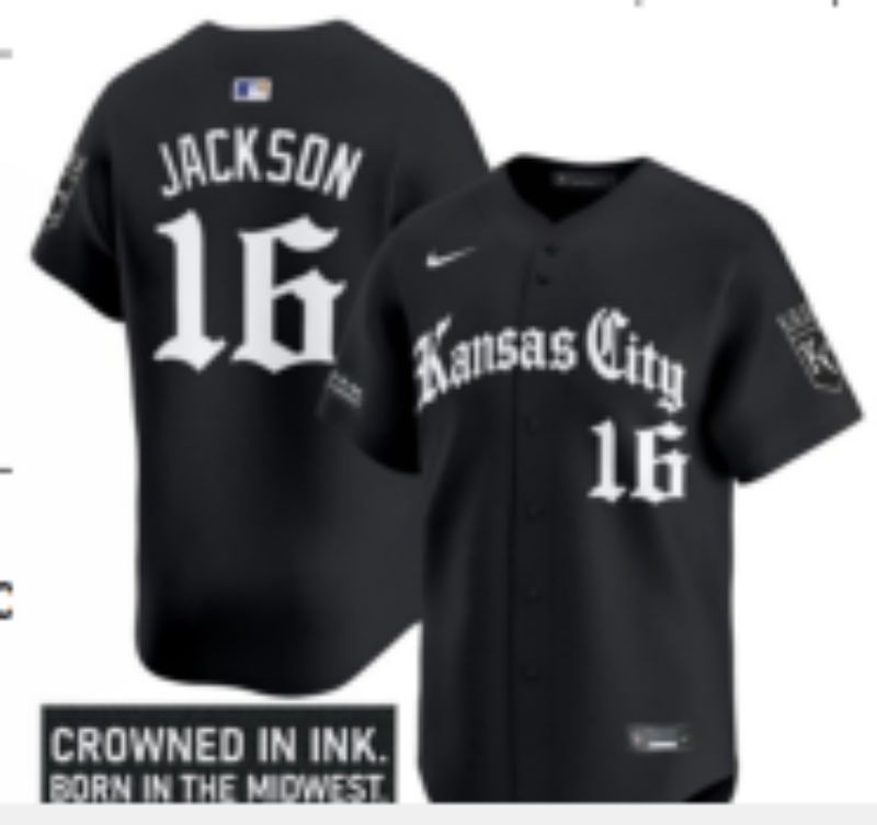 Men 2025 Kansas City Royals #16 Jackson Black Five generations Joint Name Nike MLB Jersey style 10->kansas city royals->MLB Jersey